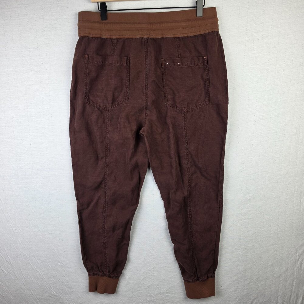 Anthropologie The Nomad Jogger Pants Linen Brown High Waist sz L Boho Lagenlook - Picture 9 of 14